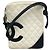Borsa a tracolla Chanel Cambon in pelle di agnello bianca e nera Nero Bianco