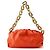 Borsa a tracolla con catena in pelle arancione Bottega Veneta