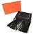 Hermès Écharpe longue à franges perforées Hermes Noir Orange - vue 2