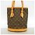 Sac Cabas Louis Vuitton Monogram Bucket PM M42238 Marron - vue 12