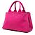Tote Sacola Prada em lona Canapa rosa com logo - vista 2