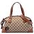 Borsa Satchel Gucci Brick Lane in tela GG beige