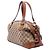 Borsa Satchel Gucci Brick Lane in tela GG beige - vista 2