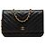 Portafoglio Chanel Black CC Chevron Calfskin Wallet On Chain Nero
