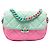 Chanel Mini Tricolor Green Lambskin Lacquered Chain Flap