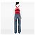 Mochila Chanel em lona acolchoada vermelha com bolso frontal e franjas Vermelho - vista 6