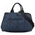 Prada Blue Denim Canapa Logo Tote Blau