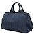 Prada Blue Denim Canapa Logo Tote Blau - Ansicht 2