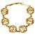 Bracciale a maglie con ciondolo Chanel Gold CC placcato oro D'oro
