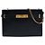 Autre Marque Clutch Manhattan Saint Laurent in pelle di vitello liscia nera con catena Nero