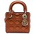 Autre Marque Dior Brown Mini Metallic Calfskin Cannage Lady Dior Marrone Bronzo