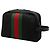 Clutch Gucci in techno canvas nero con banda Web - vista 2