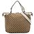 Borsa Satchel Gucci in tela GG beige con Icon Bit