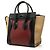 Céline Celine Red Micro Tricolor Calfskin and Suede Luggage Tote Rosso Bordò - vista 2