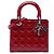 Autre Marque Dior Red Medium Patent Cannage Lady Dior Rot Bordeaux