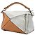 Sac Puzzle LOEWE Medium Bicolor en cuir de veau marron - vue 2