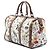 Borsa Boston Gucci Flora Joy Medium in canvas bianco - vista 2
