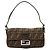 Borsa Baguette Fendi in tela Zucca marrone
