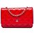 Cartera Chanel Red CC Quilted Patent Wallet On Chain Roja