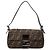 Bolso Baguette Fendi de lona Zucca marrón Castaño