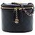 Chanel Mini CC Quilted Vanity Bag aus schwarzem Lammleder mit runder Kette