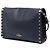 Valentino Borsa a Tracolla Rockstud con Chiusura Blue in Pelle di Vitello Martellata Medium Blu navy - vista 2