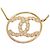 Collana Chanel Gold CC Placcata Oro con Pendente Rotondo Strass D'oro - vista 4