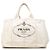 Tote Prada Large Canvas Canapa Logo Branco