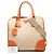 Bolsa Prada em lona Canapa com logo e acabamento em couro Saffiano bege - vista 7