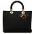Autre Marque Dior Black Large Nylon Microcannage Lady Dior Preto
