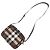 Bolsa de Ombro em Couro Burberry Paddy Nova Check Marrom Preto Branco - vista 8