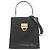 Borsa in pelle Gancini Salvatore Ferragamo Nero