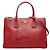 Saffiano Sac à main Prada avec plaque logo triangle Rouge