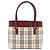 Burberry Nova Check Handtasche Beige Bordeaux