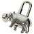 Hermès Hermes Cabas 2005 Hippopotamus Cadena Schlüsselanhänger Silber - Ansicht 2