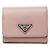 Prada Saffiano Tri-fold Wallet Pink