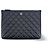 Chanel O Case Clutch Quilted Caviar Medium Preto