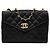 Chanel Coco Mark Matelassé Schultertasche mit Kette Schwarz