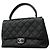 Bolsa Chanel Matelassé em couro de bezerro granulado preto
