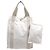 Hermès BORSA A MANO HERMES FOURRE TOUT VERTICAL IN tela CABAS BIANCO POCHETTE BAG