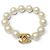 BRACCIALE VINTAGE CHANEL PERLE GRANDI CHIUSURA LOGO CC TIMELESS 1996 HUGE PEARLS D'oro
