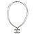 Collana a catena in metallo grande Chanel Quilted CC Argento