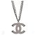 Collana a catena in metallo grande Chanel Quilted CC Argento - vista 2