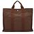 Hermès Hermes Herline Vintage Stoff-Schultertasche Braun