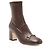 Botas de cano curto Gucci em couro Horsebit - Tamanho 7 / 37 Marrom