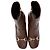 Botas de cano curto Gucci em couro Horsebit - Tamanho 7 / 37 Marrom - vista 3