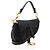 Autre Marque Mini borsa Saddle Dior in pelle di vitello grana naturale con tracolla Nero - vista 2