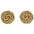 Chanel Vintage CC Round Clip-On Metal Small Golden