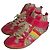 Christian Dior Sneaker alte Dior Monogram in pelle rossa e tela Rosso Beige