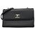 Bolsa de ombro Chanel em couro preto